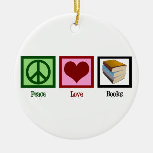 Adorno De Cerámica Libros del amor de la paz
