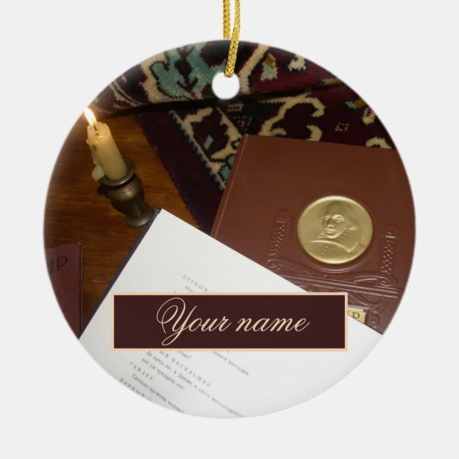 Adorno De Cerámica Libros del siglo pasado (Frente)