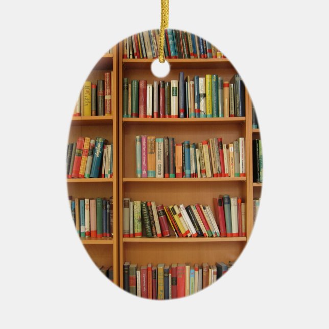 Adorno De Cerámica Libros en el estante (Frente)