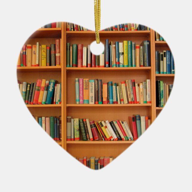 Adorno De Cerámica Libros en fondo de estantería (Frente)