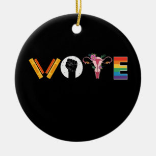 Adorno De Cerámica Libros VOTE Útero Apoyo LGBT