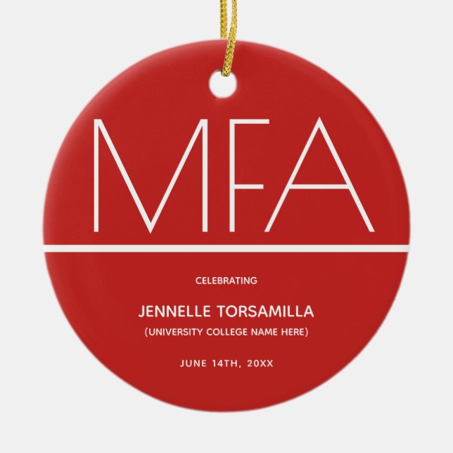 Adorno De Cerámica Licenciatura en MFA de Keepsake (Frente)