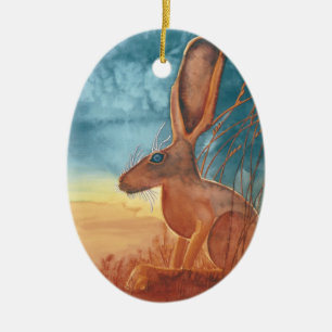 Adorno De Cerámica Liebres americanas