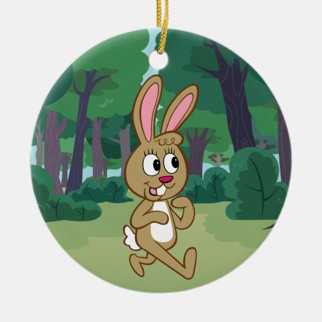 Adorno De Cerámica Liebres de Rick el | Becky del guardabosques (Frente)