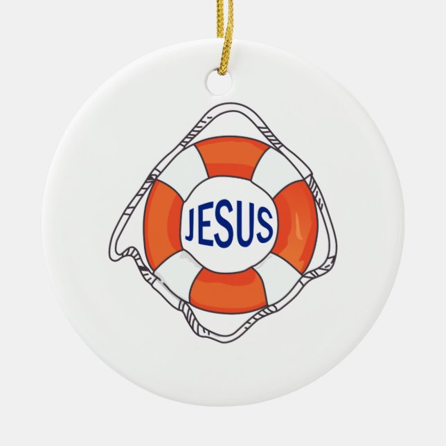 ADORNO DE CERÁMICA LIFE PRESERVER JESUS (Frente)