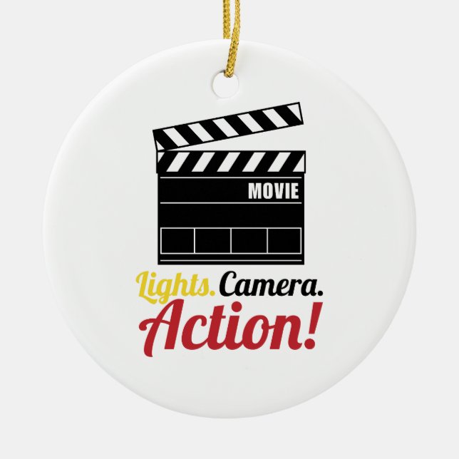 Adorno De Cerámica ¡Lights.Camera.Action! (Frente)