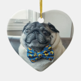 Adorno De Cerámica Lil Pickles Da Pug Ornament