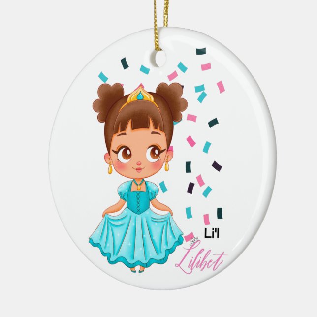 Adorno De Cerámica Li'L Princess LILIBET Turquoise Bonito Girly Gift (Izquierda)