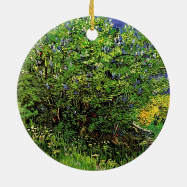 Adorno De Cerámica Lilacs de Vincent van Gogh, Flores de Jardín Vinta (Atrás)