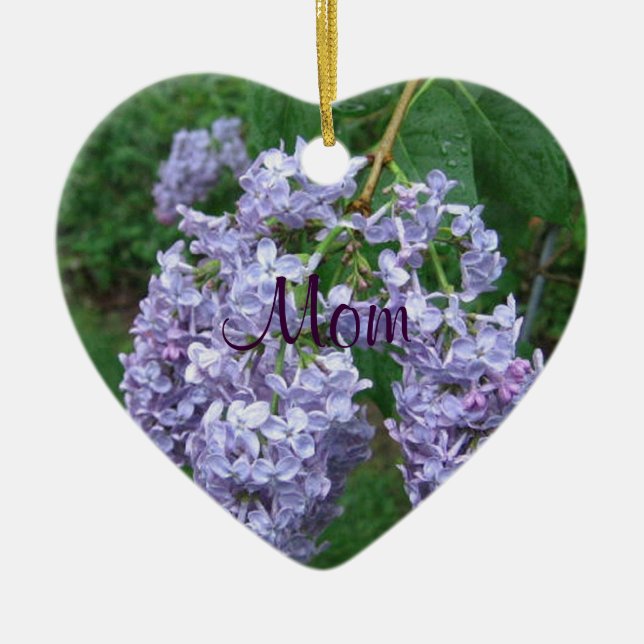 Adorno De Cerámica Lilacs por el Día de la Madre (Frente)