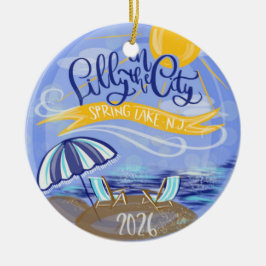 Adorno De Cerámica Lilly in the City - Spring Lake, NJ - Ornament