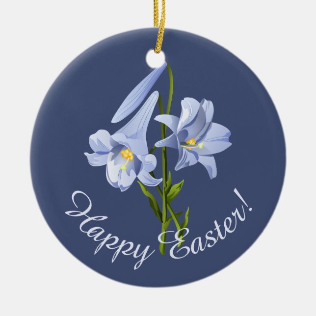 Adorno De Cerámica Lily Bouquet de Pascua (Frente)