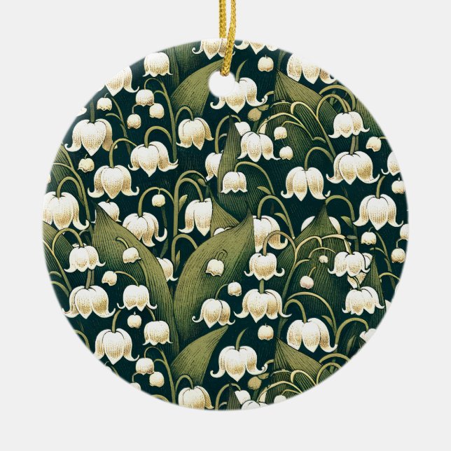 Adorno De Cerámica Lily of the Valley Heart Wreath (Frente)