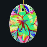 Adorno De Cerámica Lily West<br><div class="desc">La colorida lirio retro surrealista romántico - los colores del Caribe</div>
