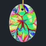 Adorno De Cerámica Lily West<br><div class="desc">La colorida lirio retro surrealista romántico - los colores del Caribe</div>