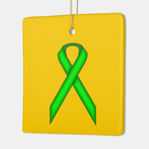 Adorno De Cerámica Lime Green Standard Ribbon por Kenneth Yoncich