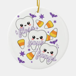 Adorno De Cerámica Limpia Tus Colmillos Humor Dental De Halloween