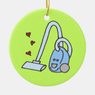 Adorno De Cerámica Limpiador de vacío con corazón con nombre
