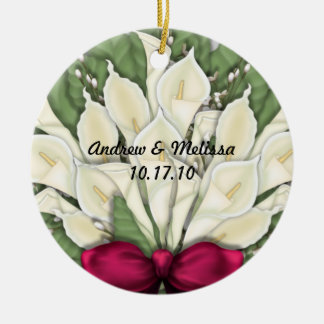 Adorno De Cerámica Lindo casó nuestro primer navidad