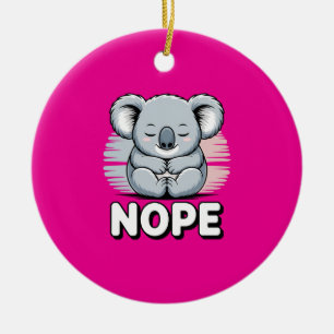 Adorno De Cerámica Lindo Koala Durmiendo “No” Divertido Cartoon