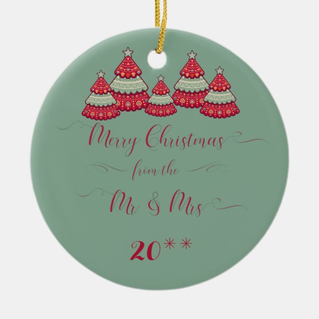 Adorno De Cerámica Lindo nuestro primer navidad junto adorna (Frente)