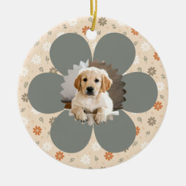 Adorno De Cerámica Lindo primer Navidad Floral de Campo