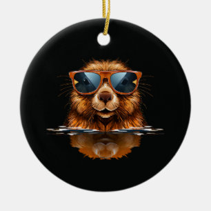 Adorno De Cerámica Lindos Animales de Gafas de Sol para Disfraz de Ca
