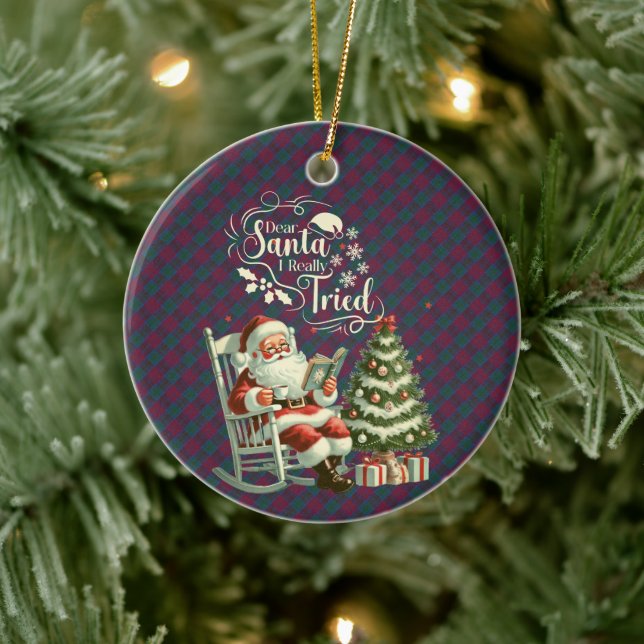 Adorno De Cerámica Lindsay Ancien Scottish Tartan  Christmas (Árbol)