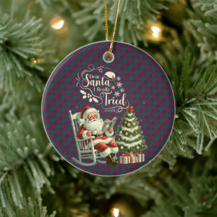 Adorno De Cerámica Lindsay Ancien Tartán Escocés de Navidad