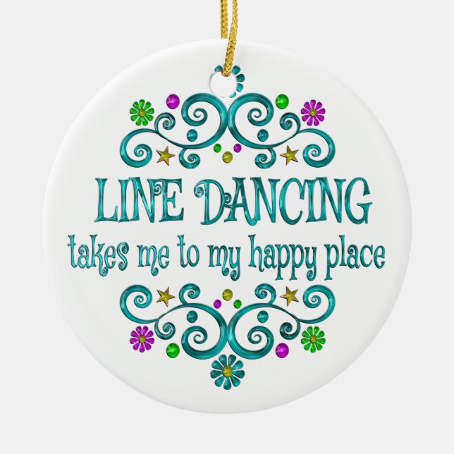 Adorno De Cerámica Line Dancing Happy Place (Frente)