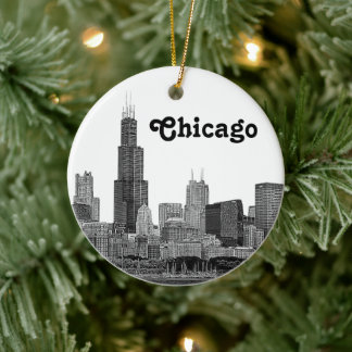 Adorno De Cerámica Línea aérea de Chicago