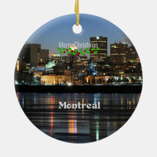 Adorno De Cerámica Línea aérea de Montreal - Feliz Navidad (Atrás)