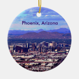 Adorno De Cerámica Línea aérea de Phoenix Arizona en horario de veran