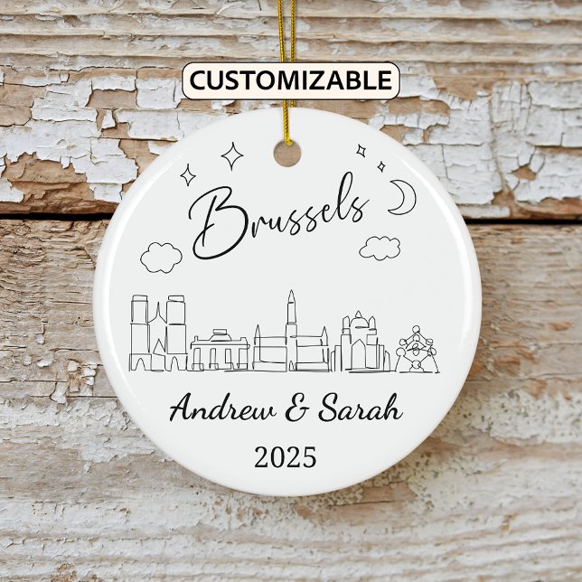 Adorno De Cerámica Línea aérea personalizada Ornament de Bruselas, Bé (Subido por el creador)