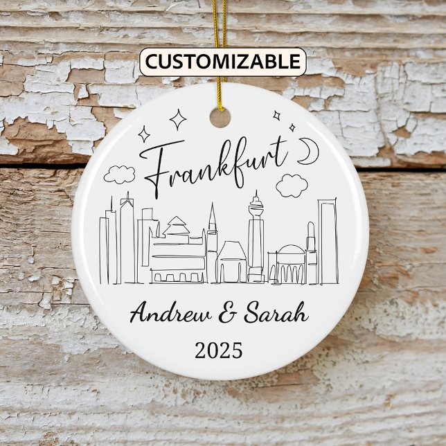 Adorno De Cerámica Línea aérea personalizada Ornament de Frankfurt, A (Subido por el creador)