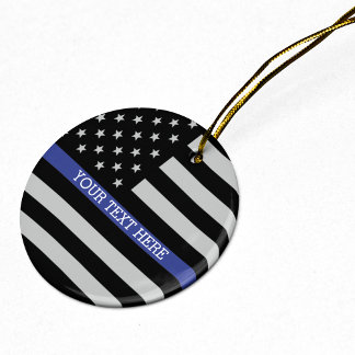 Adorno De Cerámica Línea Azul delgada - Personalizado personalizado d