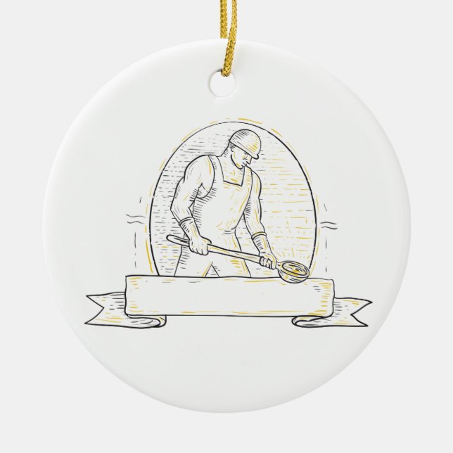 Adorno De Cerámica Línea de acero de Miono de la cucharón del (Frente)