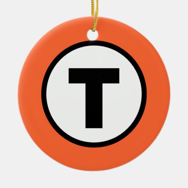 Adorno De Cerámica Línea del naranja de Boston T (Frente)