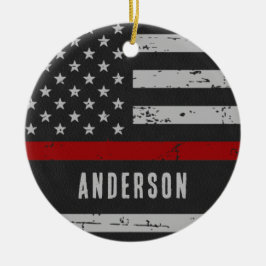 Adorno De Cerámica Línea roja delgada - Bombero