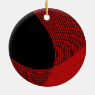 Adorno De Cerámica Líneas modernas rojo y negro