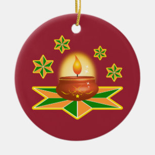 Adorno De Cerámica Linterna de Diwali