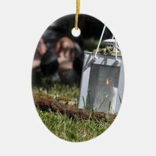 Adorno De Cerámica Linterna de luz