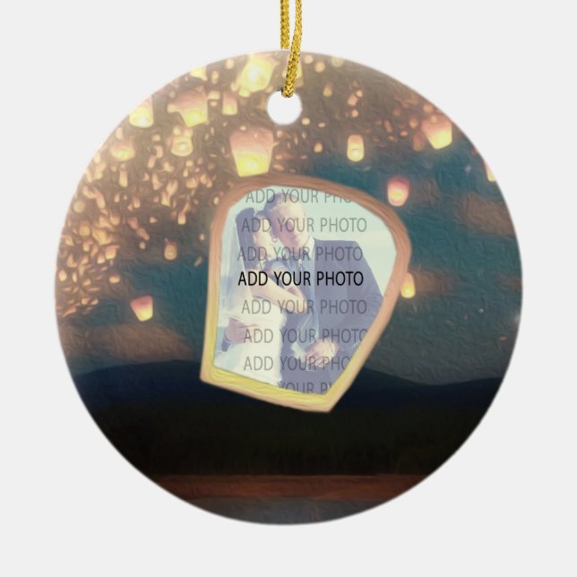 Adorno De Cerámica Linternas del deseo del amor (Frente)