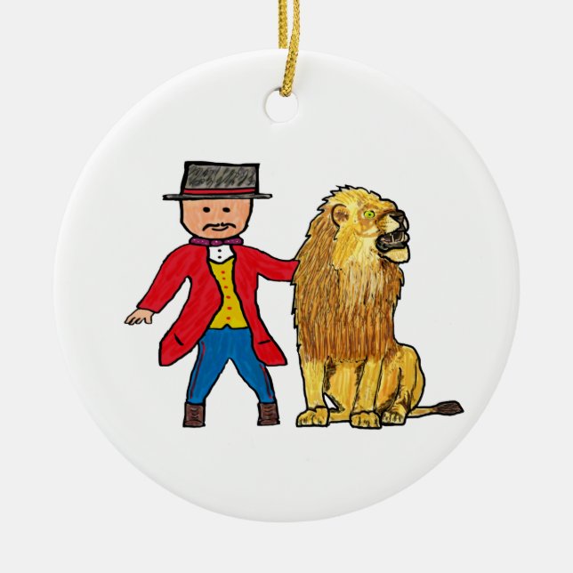 Adorno De Cerámica Lion Taming (Frente)