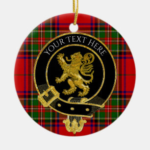 Adorno De Cerámica Lion Tartán, Escudo de Clan de Escocia