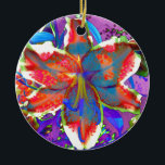 Adorno De Cerámica Lirio retro<br><div class="desc">Lilia colorida abstracta y romántica</div>