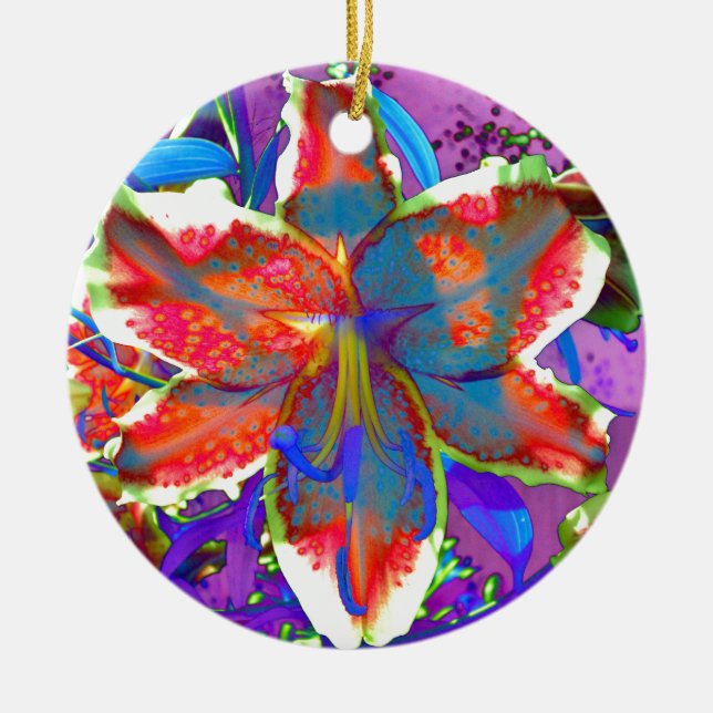 Adorno De Cerámica Lirio retro (Frente)