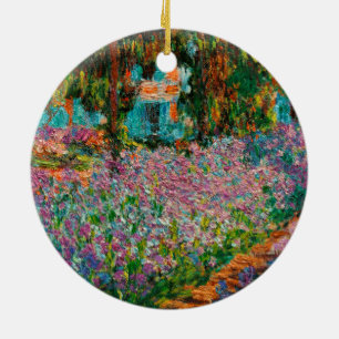 Adorno De Cerámica Lirios jardín Monet Giverny flores