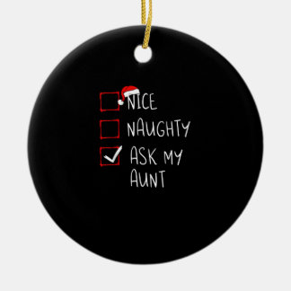 Adorno De Cerámica Lista de Navidad Pregúntale a Mi Tía Xmas