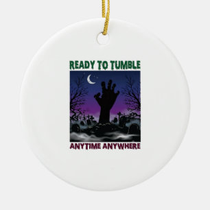Adorno De Cerámica Listo Tumbado Mano Zombie Halloween Cementerio Lun